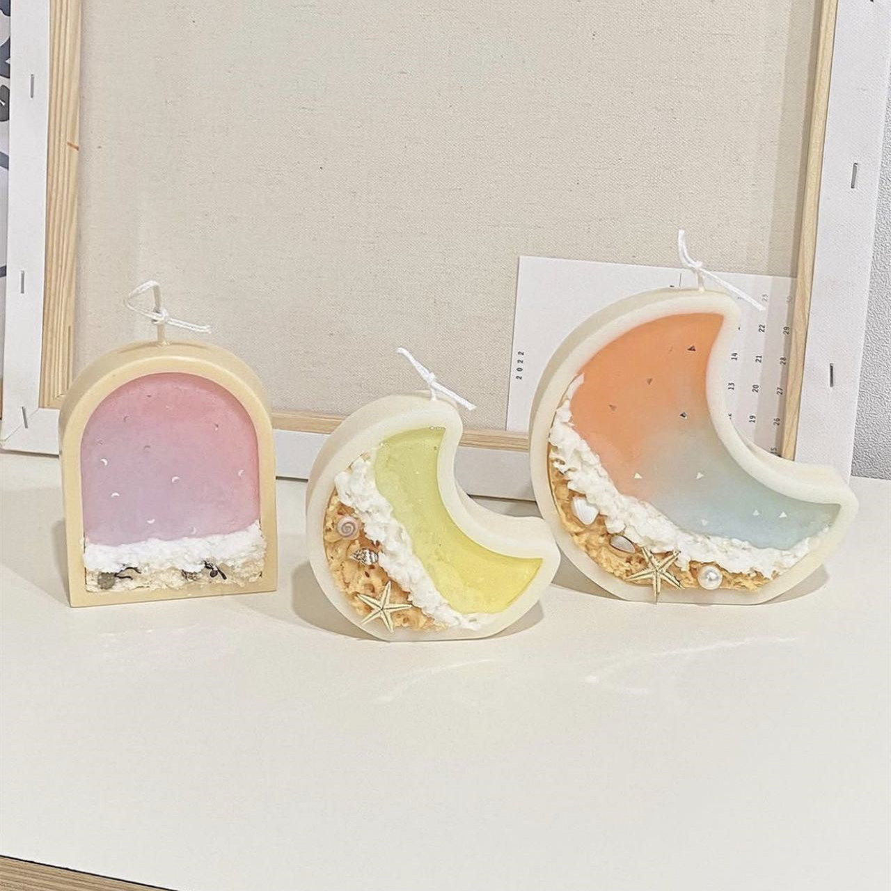 Aquarium Fish Land - 水槽月形キャンドル型シリコーン石膏エポキシ樹脂型装飾手作りクリスマスシリコーン型
