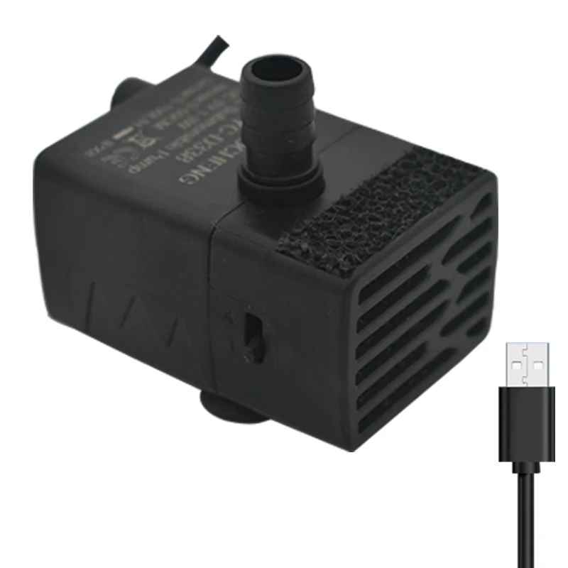 Aquarium Mini Fish - USB水槽用水中ポンプ、5V 5Wミニ調整可能流量フィルターポンプ、ペット用噴水水槽循環ポンプ