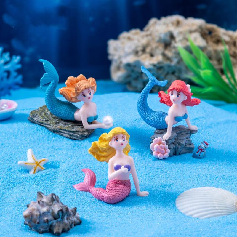 4 個のプラスチック水槽リトルマーメイドオーナメントミニチュ - Aquarium Fish For Sale Online のレビューと価格