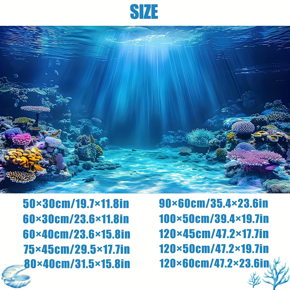 水槽背景壁紙フィッシュタンクステッカー、海水/淡水水槽、カメ - Aquarium Fish Games のレビューと価格