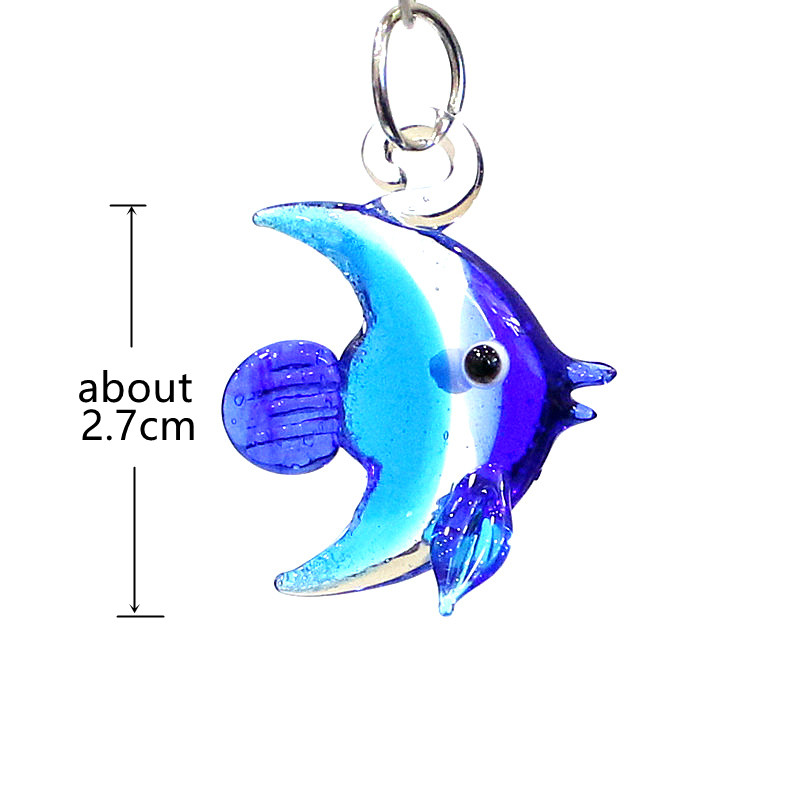 2ピース入りミニチュアの海洋动物の小像ペンダントかわいいガラ - Aquarium Mini Fish のレビューと価格