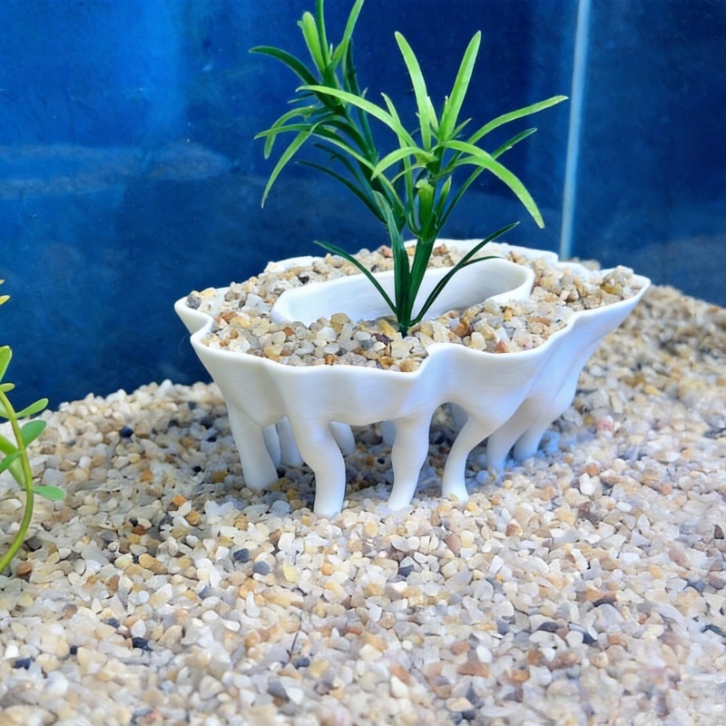 3Dプリントされた木の根の形をした水槽用植物、植木鉢も水槽の - Aquarium Fish Games のレビューと価格